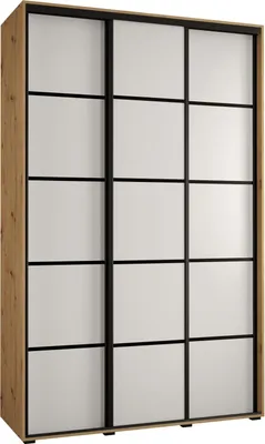 Produktbild von MEBLE KRYSPOL Davos 4 Schrank, drei Türen - 235,2x160x45 cm - Artisan Weiß Schwarz