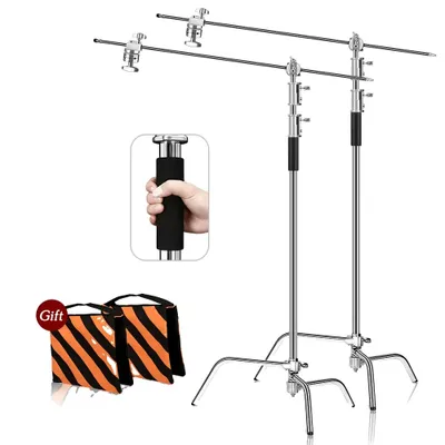 Zdjęcie produktu dla Statyw fotograficzny C, regulowana wysokość 2,6 m, trwała konstrukcja ze stali nierdzewnej, 2 szt. 2,6 m