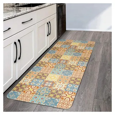 Produktbild von Rutschfester Läufer für Flur 60x150cm, Waschbarer Küchenläufer, Schmutzabweisend, Pflegeleicht, Vintage Design für Küche, Innenbereich, Wohnzimmer, Schlafzimmer, Korridor
