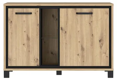 Produktbild von FORTE Trondheim Kommode mit 2 Türen, Holzwerkstoff, Artisan Eiche kombiniert mit