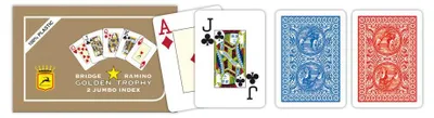 Produktbild von MODIANO POKER BRIDGE GOLDEN TROPHY 100% Plastik 2x 54 - 2 Jumbo Index