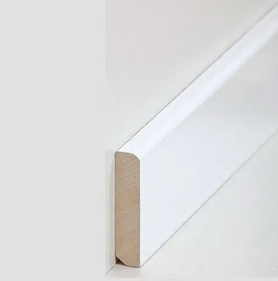 Produktbild von Sockelleiste Massivholz 13 x 58 x 2400 mm Weiß zum Kleben, Clipsen, Schrauben & Nageln Massivholz Fußleiste by PROVISTON 60 Meter | 25 Stück