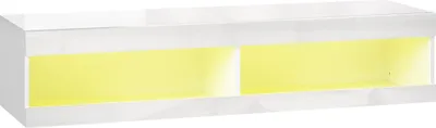Produktbild von TV Schrank Hängend, Lowboard mit RGB LED in 16 Farben, offener Stauraum, für 55-60 Zoll Fernseher, Hochglanzweiß, Wohnzimmer & Schlafzimmer