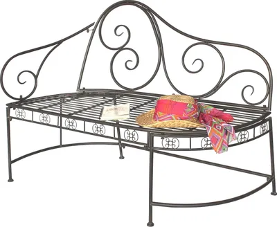 Produktbild von DanDiBo Gartenbank Metall Wetterfest Braun 120 cm Bank Sitzbank 2-Sitzer DY140486 Metallgartenbank mit Rückenlehne Parkbank Garten Antik