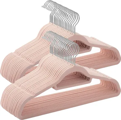 Produktbild von Hoppa! | Anti-Rutsch-Kleiderbügel | 50 Stück - Rosa - Samt