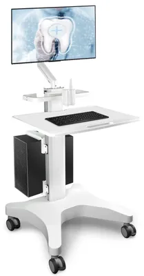 Medizinischer Trolley, höhenverstellbar, mit Rädern, 18,3x16,5 Zoll Tischplatte