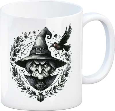 Produktbild von Hexe mit einem Raben Kaffeebecher