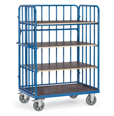 Produktbild von Fetra Etagenwagen mit 4 Böden und Längswand L x B 1200 x 800 mm 1200 kg