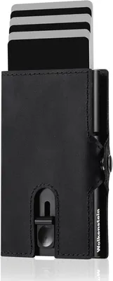 Produktbild von Wolkenstein Slim Wallet mit Münzfach Portmonee Kartenetui Geldbörse schwarz