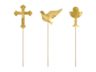 Image de Cake Topper Première Communion 31,5cm or 6er Set