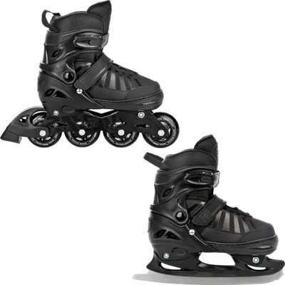 Produktbild von 2in1 Inlineskates/Schlittschuhe Raven Oxen Black 34-37 verstellbar