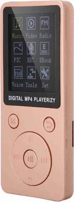 Obrázek produktu pro Přenosný MP4 přehrávač hudby s podporou 32GB TF karty a sluchátky, dlouhá výdrž baterie, růžové zlato