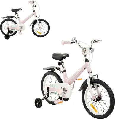 Produktbild von Makani Kinderfahrrad Ostria 16 Zoll, Sitz und Lenker verstellbar, Stützräder rosa
