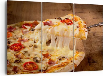 Produktbild von Bild auf Leinwand - Leinwandbild - Pizza Käse Tomaten - 165x110cm - Wand Bild - Wanddeko - Leinwanddruck - Bilder - Kunstdruck - Wanddekoration - Leinwand bilder - Wandkunst - CE165x110-3784