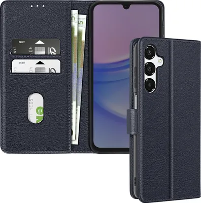 Produktbild von Avizar, Kunstlederetui mit Standfunktion Samsung Galaxy A16, Nachtblau