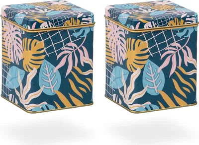 Produktbild von tea4chill Teedosen / Kaffeedosen / Vorratsdosen Set, 2 Dosen "Tropical"  je 100g, mit praktischen Scharnierdeckel