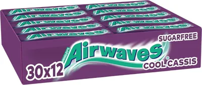 Produktbild von Airwaves Cool Cassis Kaugummi zuckerfrei Thekendisplay 30x12er