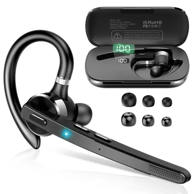 Produktbild von Bluetooth Headset V Wireless Freisprech Telefon mit CVC 8 ENC Dual Mic APTX Mute Zwei-Geräte-Verbindung Headset Handy 90 Std Spielzeit Bluetooth Grau