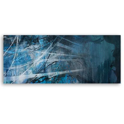 Produktbild von Leinwandbild Frauengesicht Abstraktion 150x50 Feeby Blau bild für die wand bereit zum aufhängen