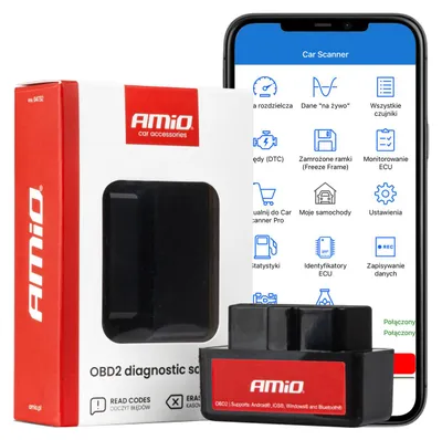 Obrázok produktu pre Skenér, tester a diagnostická rozhranie AMiO ELM327 OBD2 BT mini AMIO-04732