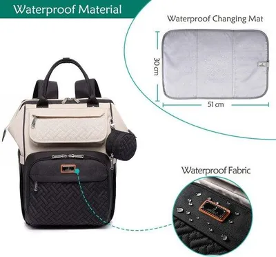 Produktbild von Famanu Wickelrucksack mit Wickelmatte und praktischen Accessoires - Multifunktional