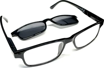 Produktbild von Lesebrille Inkl. Sonnenclip & Etui Sehhilfe Sonnenschutz Herren Sonnenbrille Lesehilfe Brille 2,5 Dioptrien