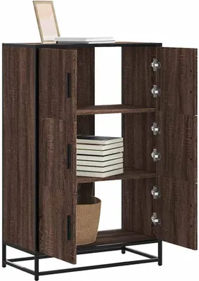 Immagine prodotto di vidaXL Credenza marrone effetto rovere 68x35x106,5cm materiale legno metallo
