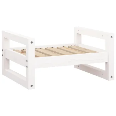 Image de vidaXL Lit pour chien Blanc 55,5x45,5x28 cm Pin massif