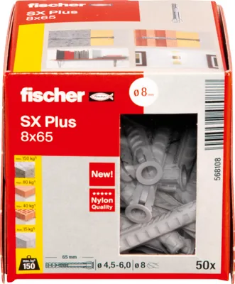 Produktbild von fischer Spreizdübel SX Plus 8 x 65, 50 Stück