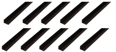 Zdjęcie produktu dla Alberts 10 x profil kątowy, PVC, czarny, 40 x 10 x 2 mm, długość 2 m