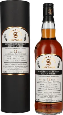 Produktbild von Signatory Vintage AUCHENTOSHAN 12 Years Old 1st Fill Oloroso Sherry Butt Finish Cask # 4 56,9% Vol. 0,7l in Geschenkbox