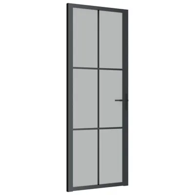 Produktbild von vidaXL Innentür 76x201,5 cm Schwarz Mattglas und Aluminium