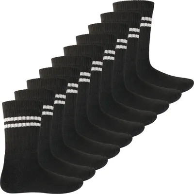 Produktbild von MT Sport- und Freizeitsocken für Kinder (10 Paar) - Tennissocken für Mädchen und Jungen - Schwarz