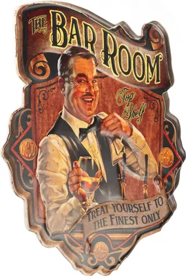 Immagine prodotto di Moritz insegna di latta BAR Room Whiskey Cognac 46 x 53 vintage retrò nostalgia decorazione in metallo