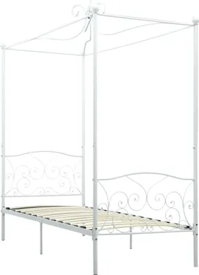 Immagine prodotto di Struttura letto a baldacchino in metallo bianco 90 x 200 cm