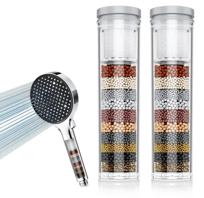 Obrázok produktu pre Náhradné filtre do sprchy, 2 kusy, 25-stupňová filtrácia určená na odstraňovanie vápna a chlóru z vody