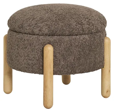 Obrázok produktu pre Úložný taburet Medas hnedý/prírodný — Ø45×36 cm, HN1237