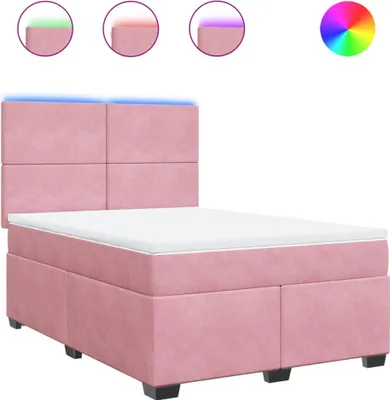 Obrázok produktu pre vidaXL Boxspring posteľ s matracom Pink 140x190 cm Velvet