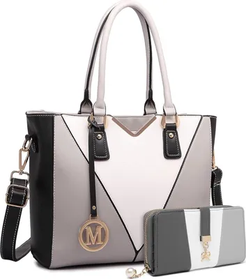 Produktbild von Miss Lulu Damen Handtasche Schultertasche Shopper V-Form Design Ledertasche