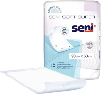 Produktbild von Saugfähige Matratzenauflage 90 cm x 60 cm, Seni Soft Super, 5 Stück