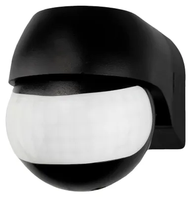 Image de Détecteur de mouvement Ledvion, noir, à fixer en surface, avec variateur de luminosité crépusculaire