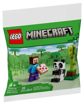 Zdjęcie produktu dla LEGO Minecraft Steve i mała panda, Zestaw do budowania, 6 lat(a), Plastik, 35 szt., 26 g