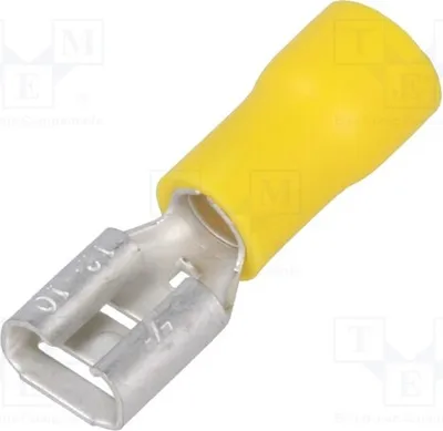Zdjęcie produktu dla 10 sztuk złączek: płaskie, 6,3 mm, 0,8 mm, do kabli o przekroju 4÷6 mm², gniazdo, złącze zaciskowe ST-005/Y, izolowane
