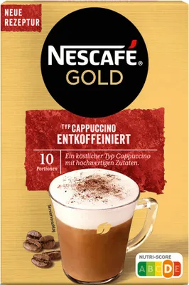 Produktbild von Nescafe Cappuccino Entkoffeiniert Löslicher Kaffee 10 x 12.5 g
