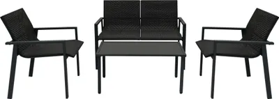 Immagine prodotto di Set di mobili da giardino in rattan - nero