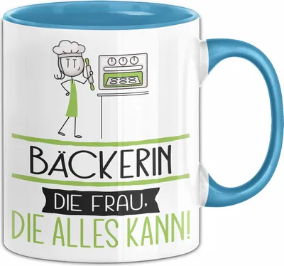 Produktbild von Bäckerin Geschenk Tasse Becher Die Frau Die Allen Kann Geschenkidee für eine Bäckerin Lustig (Blau)