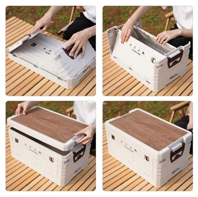Obrázek produktu pro Skládací kempingový box s víkem - úložné řešení 2 v 1