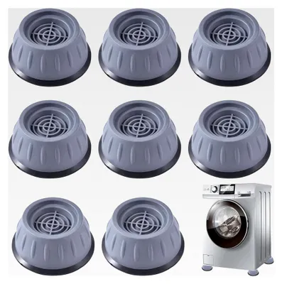 Produktbild von 8 Stück Waschmaschinenfüße, Schwingungsdämpfer, rutschfeste und geräuschreduzierende Gummifüße für Trockner, Kühlschränke, Tische, Grau