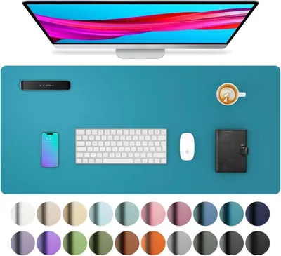 Zdjęcie produktu dla Podkładka na biurko i pod mysz Aothia 60cmx35cm turkusowo-niebieska