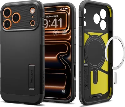 Immagine prodotto di Etui SPIGEN do Apple iPhone 17 Pro do Magsafe CZARNE PLECKI CASE + Szkło 9H